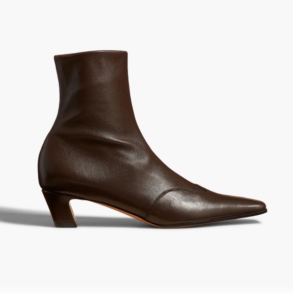 KHAITE Nevada Stretch Brown Ankle Boots - size 39.5